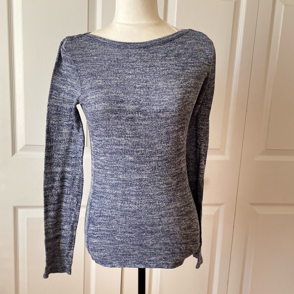 Joe Fresh Scoop Neck Blue long sleeve top Size Small